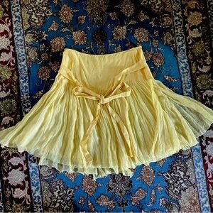 Blumarine Silk A-line Skirt Yellow